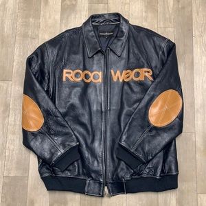 Rocawear Vintage Genuine Lamb Leather Bomber Jacket